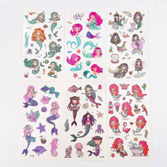Mermaid Kids Temporary Tattoo Party Favor Sheets