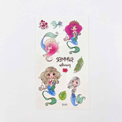 Mermaid Kids Temporary Tattoo Party Favor Sheets