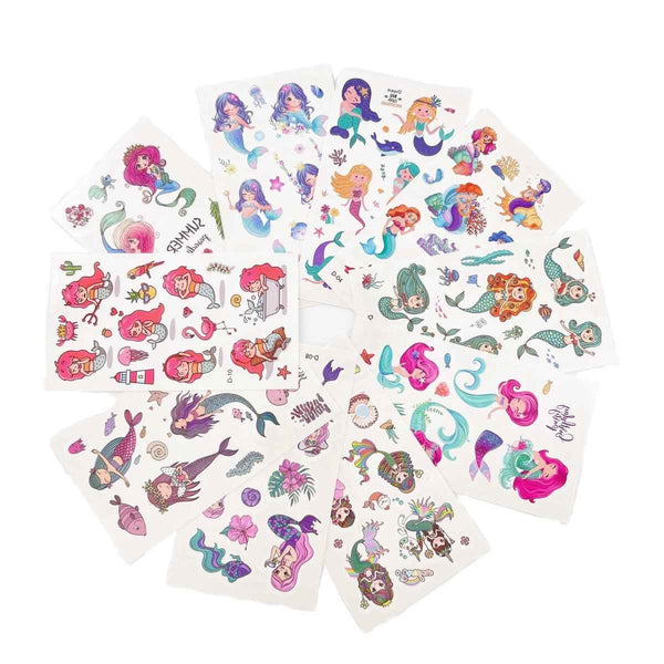 Mermaid Kids Temporary Tattoo Party Favor Sheets