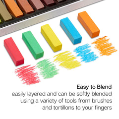 Soft Square Pastels Half-Sticks 50-Piece Set