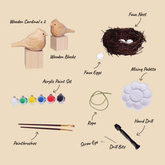 Hand-Carved Cardinal Bird DIY Painting Kit