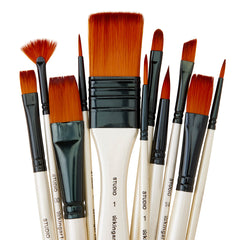 12-Piece Nylon Acrylic Watercolor Brushes
