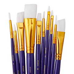 Nylon 10-Piece Acrylic Watercolor Brushes