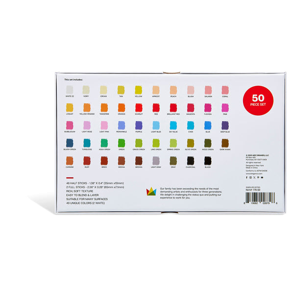 Soft Square Pastels Half-Sticks 50-Piece Set