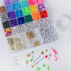 Multicolor Alphabet Heishi Happy Face Jewelry Kit