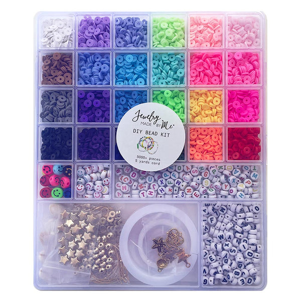 Multicolor Alphabet Heishi Happy Face Jewelry Kit