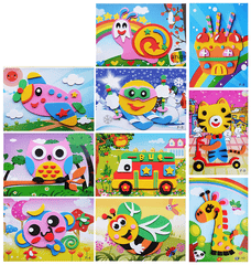 10-Design Cartoon 3D EVA Foam Sticker Puzzles