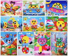 10-Design Cartoon 3D EVA Foam Sticker Puzzles