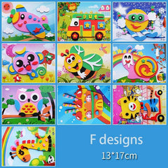 10-Design Cartoon 3D EVA Foam Sticker Puzzles