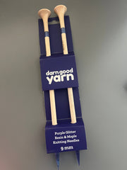 Purple Glitter Resin Maple Knitting Needle Set