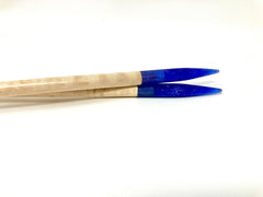 Purple Glitter Resin Maple Knitting Needle Set