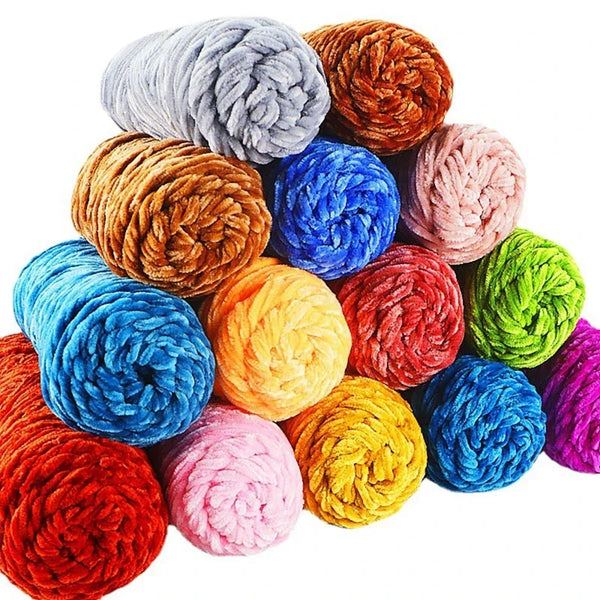95g Chenille Soft Velvet Knitting Crochet Yarn