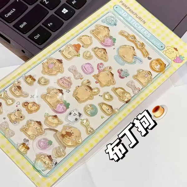 3D Sanrio Character Jelly Crystal Decorative Stickers