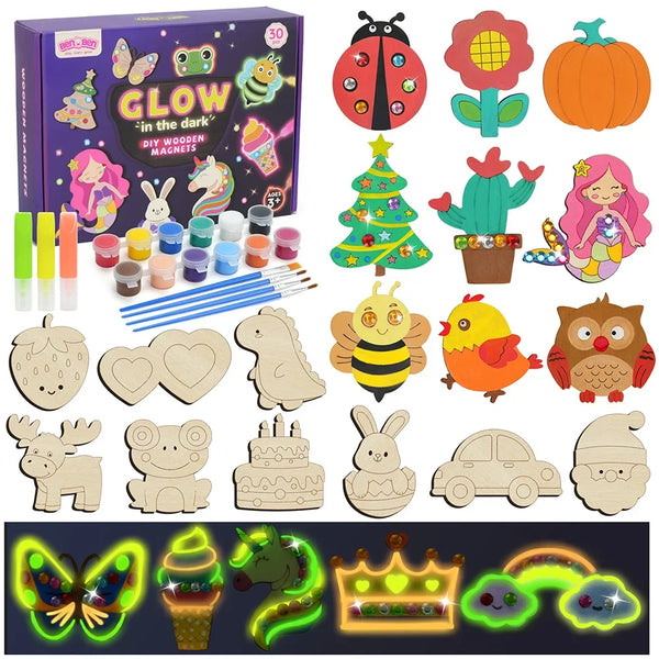 DIY Wooden Glow-In-Dark Magnet Craft Kit