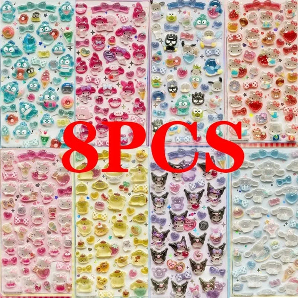 3D Sanrio Character Jelly Crystal Decorative Stickers
