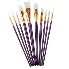 Nylon 10-Piece Acrylic Watercolor Brushes